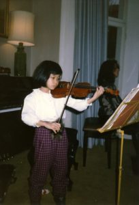 Vanessa-Mae practices